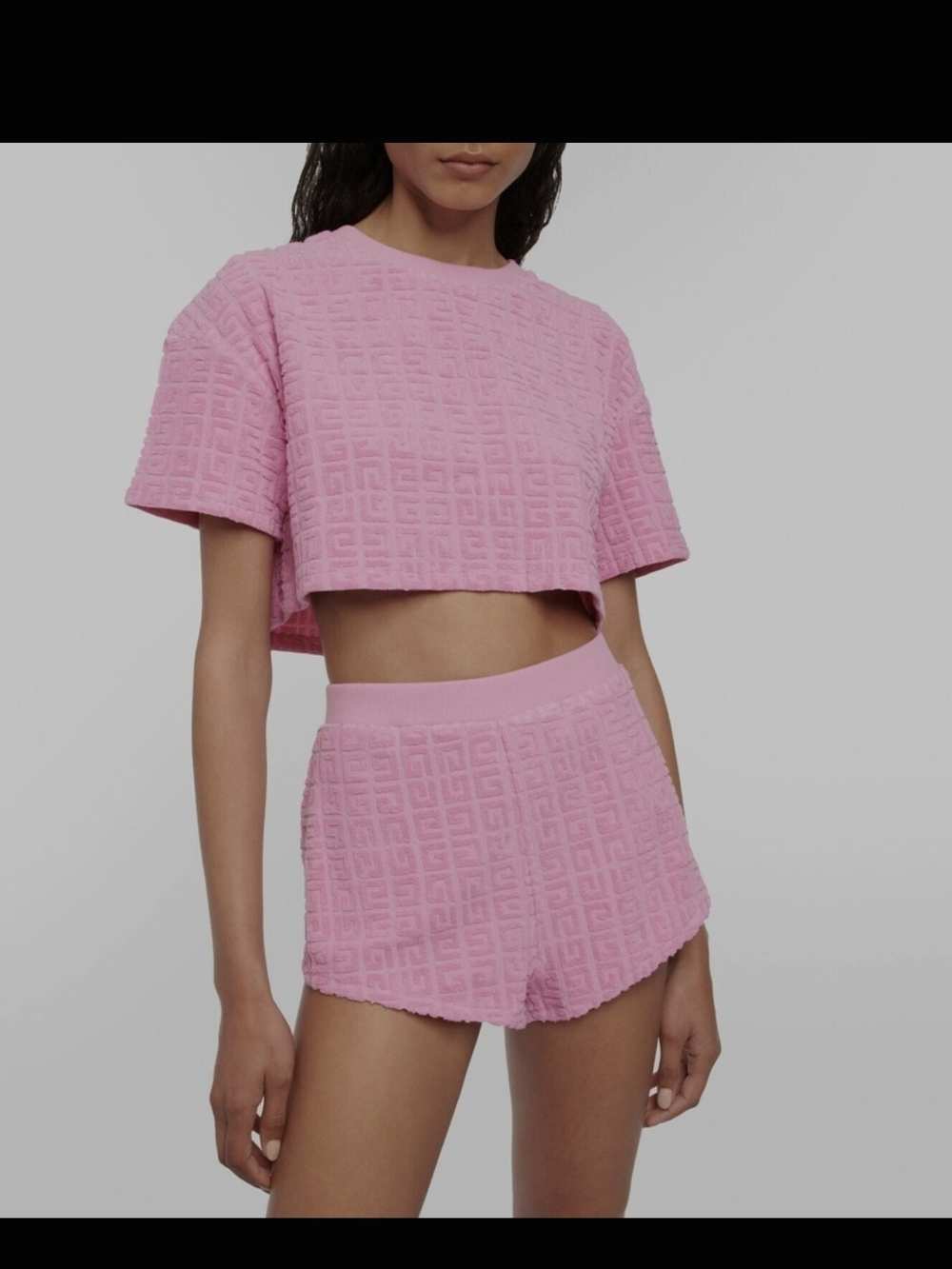 Givenchy Pink Quilted Logo Crop Top